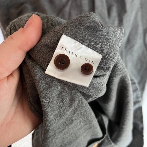 Frank and Oak Men’s Button Down Grey 100% Cotton Shirt Size M - Picture 9 of 9